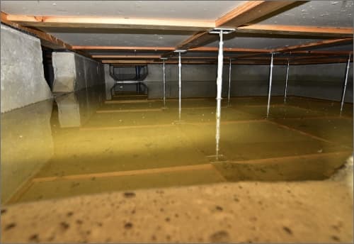 床下浸水の様子