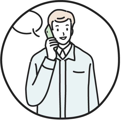 特殊清掃や遺品整理の依頼の電話をしている様子