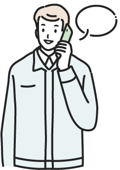 特殊清掃の依頼の電話をしている様子